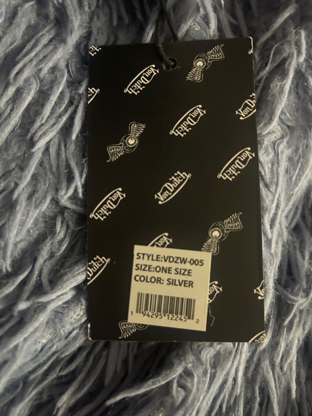 Von Dutch Metallic Silver Compact Wallet with Embossed Logo - Picture 2 of 5